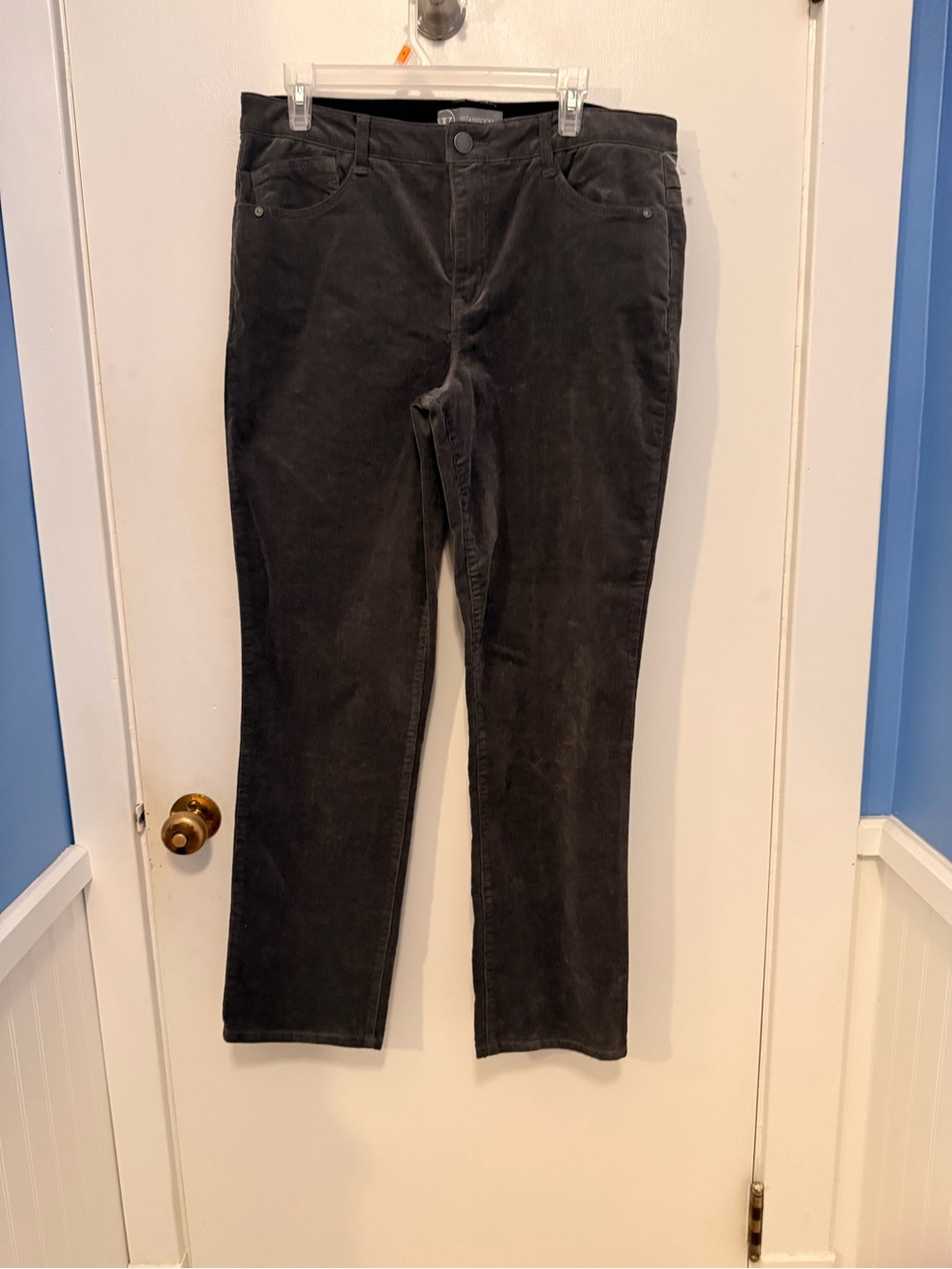 Wit & Wisdom Gray Corduroy Pants Button & Zipper Closure 5 Pocket NWOT Size 14